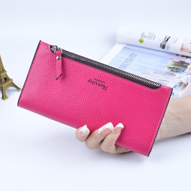 Women's Wallet Purses Luxury Zipper Clutch Thin Wristlet Phone Bag Card Coin Long Purse Women Leather Female Wallets