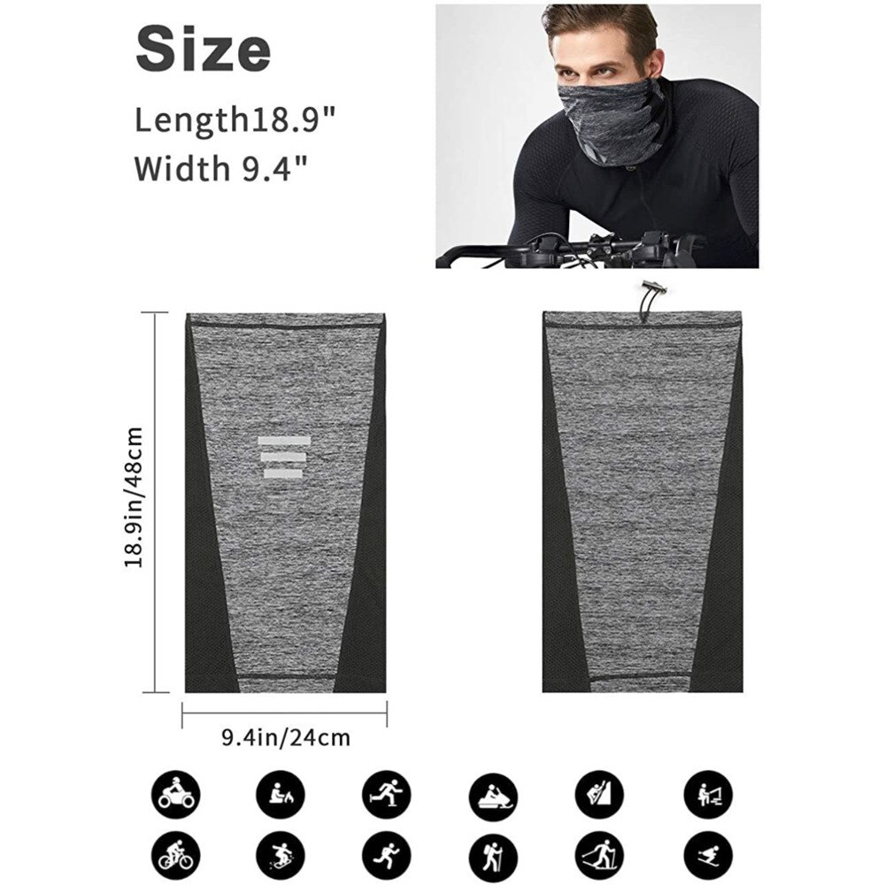 Masque cache-nez à cordon de serrage, cache-nez avec maille respirante pour Sports de plein air d&#39;été, Protection contre la poussière UV