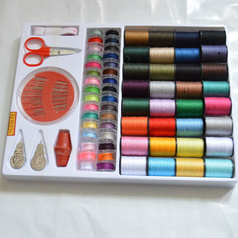 64 Rolls Color Sewing Line Thread Spool Needlework set Bobbin Needle Cotton Reel Tape DIY Handmade Knitting Kit Punch Stitching