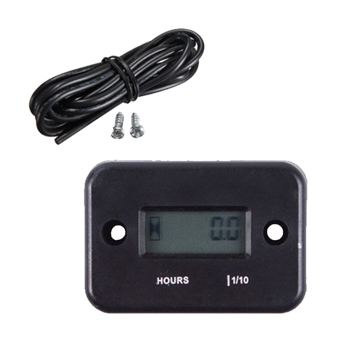 1 Pcs Inductieve Digitale Urenteller Waterdichte Lcd Display Voor Bike Motorcycle Atv Sneeuwscooter Marine Boot Ski Dirt Gas motor: Black