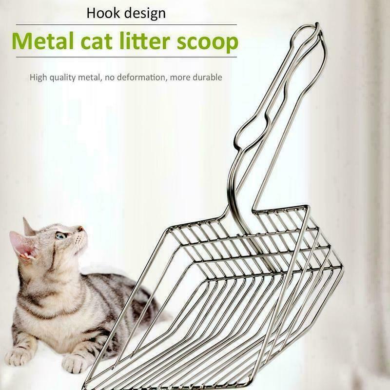 Pala para gatos de Metal y plástico recogedor de caca para pala para arena Herramientas de limpieza