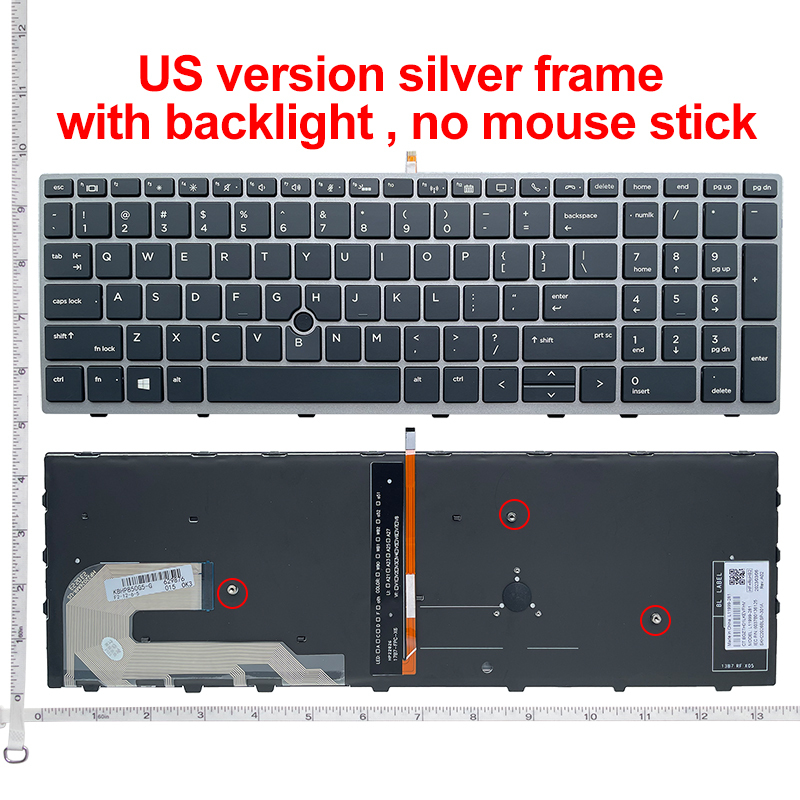 US English Laptop Keyboard For HP EliteBook 750 G5 750 G6 755 G5 755 G6 850 G5 850 G6 855 G5 855 G6 Zbook 15U G5 Zbook 15U G6: Yellow