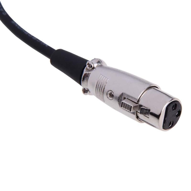 1 stk xlr 3 pin hun til ret vinkel 1/8 xlr 3f til ret vinkel 3.5 mm trs stereo jack mikrofon kabel til dv kamera/ mikrofon mikrofon