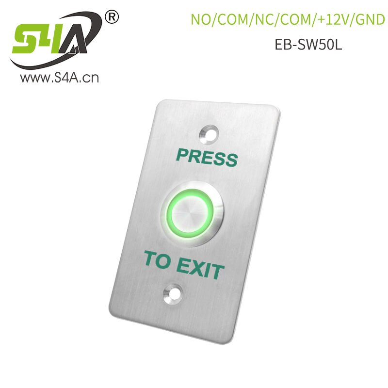 IP67 Waterproof Outdoor Gate Opener Door Lock 1.7mm Thick 304 Stainless Steel Panel Door Exit Button Switch NO NC COM 12V GND