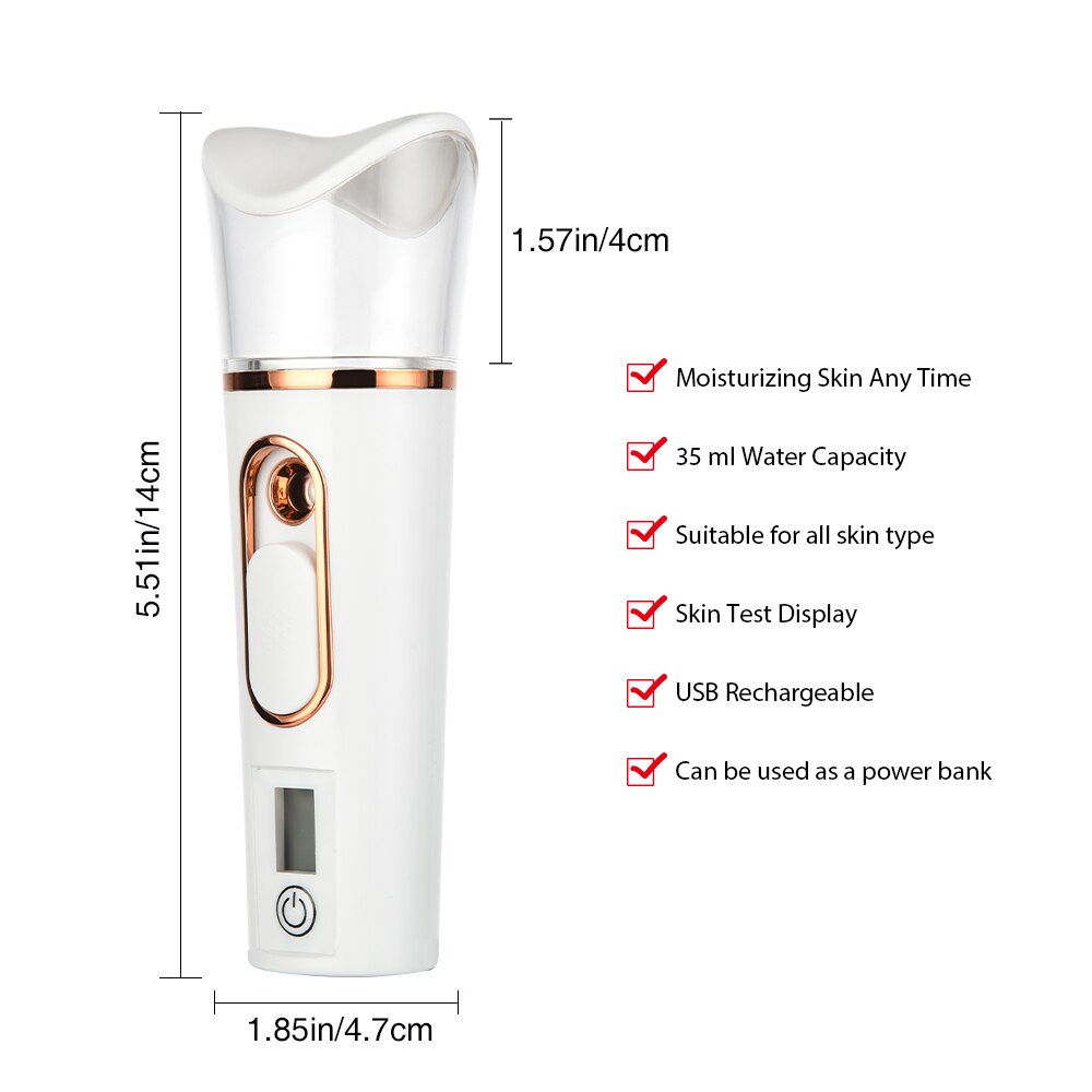Nano Mist Spuit Gezichtshidratatie Beauty Stoomboot Instrument Usb Opladen Draagbare Facial Verneveling Apparaat Beauty Tool