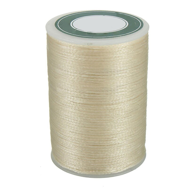 Hilo para coser cuero de 3 capas, cuerda plana de poliéster encerado de 0,8mm, bricolaje, hilo de artesanía para reparación de zapatos, sombreros y artesanías: Ivory