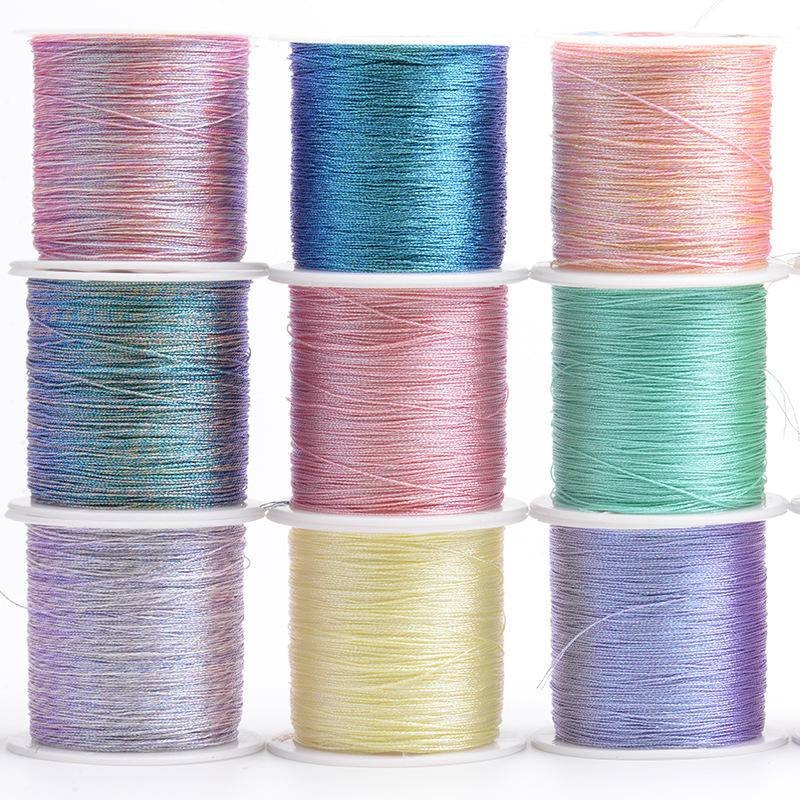100M/Rol 3 Strengen Kleurrijk Goud Zilver Draad Gevlochten Touw Draad Borduurwerk Haak Kraal String Diy Armband Ketting