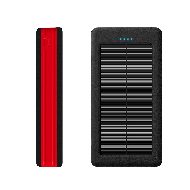 Solar Power Bank 99000mAh Large Capacity Portable Charger For Samsung Xiaomi Iphone LED PowerBank 4USB Outdoor Fast Charging: Red