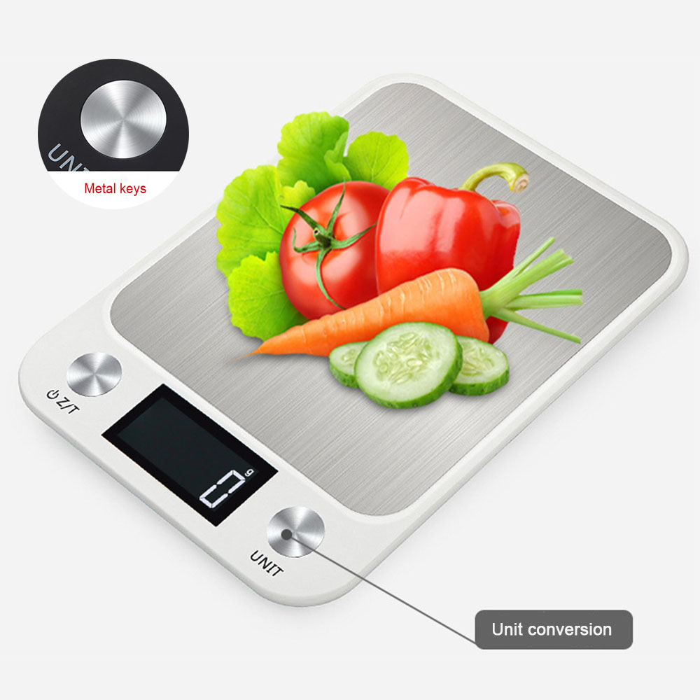 15kg/1g køkkenvægte madvægt køkkenvægt i rustfrit stål vandtæt vægt digital madbagning mælk grøntsagsvægt