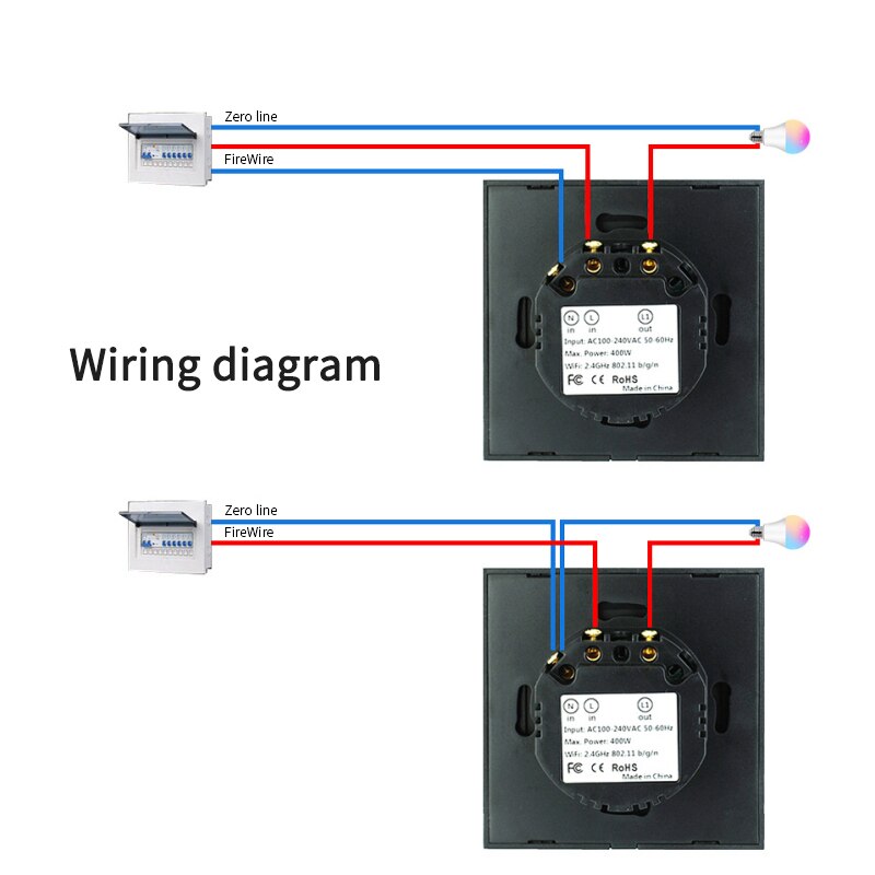 Tuya WiFi Smart Light Touch Switch Dimmer Neutral Wire Required Smart Life APP control Alexa Google Home Compatible 1 Gang EU US