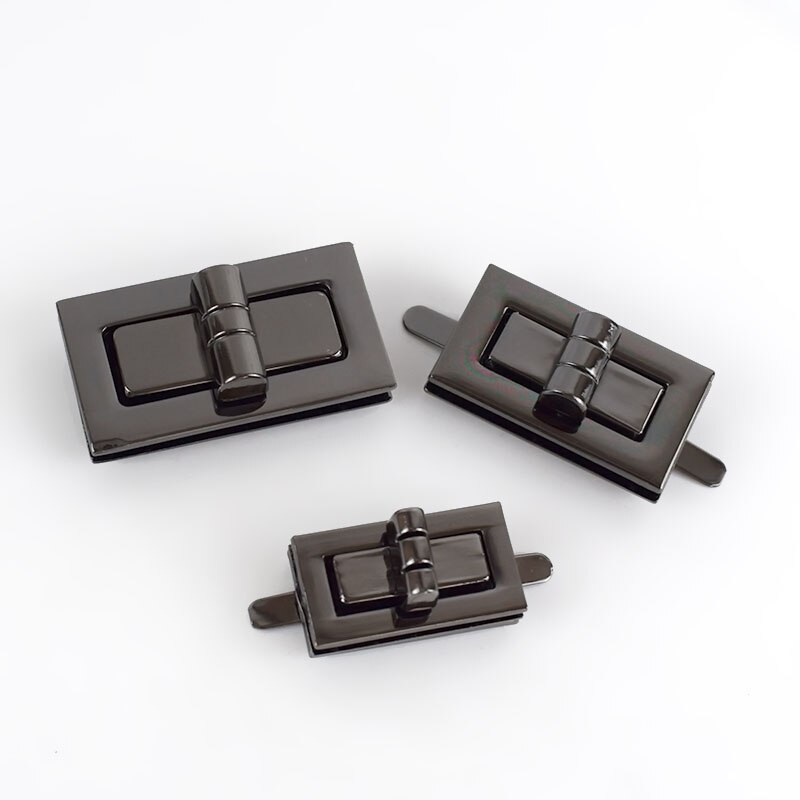 2 sztuk Deepeel 31/38/46mm nowy prostokąt metalowy się kłódka do bagażu zamknięcie zapięcie torba na ubrania klamra zamki łączniki DIY rzemiosło skórzane: Gun black / 22x39mm