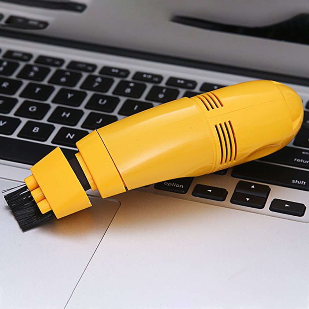 1Pc Usb Keyboard Cleaner Pc Laptop Cleaner Computer Vacuum Cleaning Kit Tool Remove Dust Brush Home Office Desk: Yellow