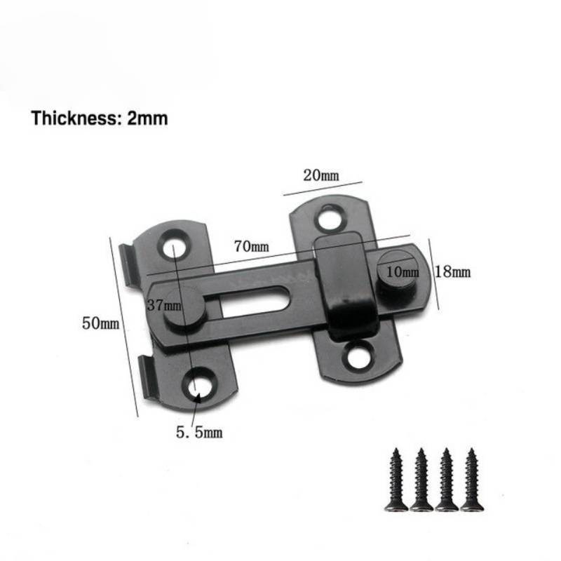 2 Sets Stainless Steel Barn Gate Latches Black Flip Latch Safety Pet Door Bolt Latch Cabinet Wine Lock Buckle Window Slide Lock: Black S