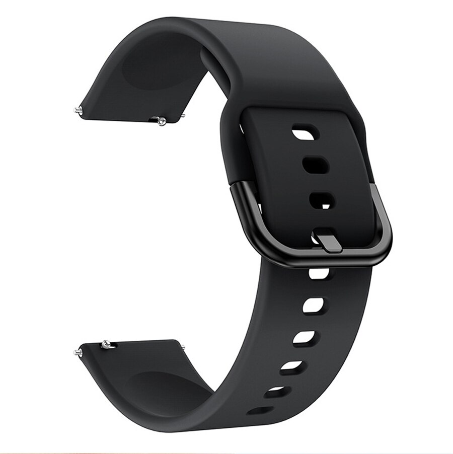 22mm Sport Silicone Smartwatch Strap Portable Installation Smart Watch Strap For T68 Smart Watch: Black