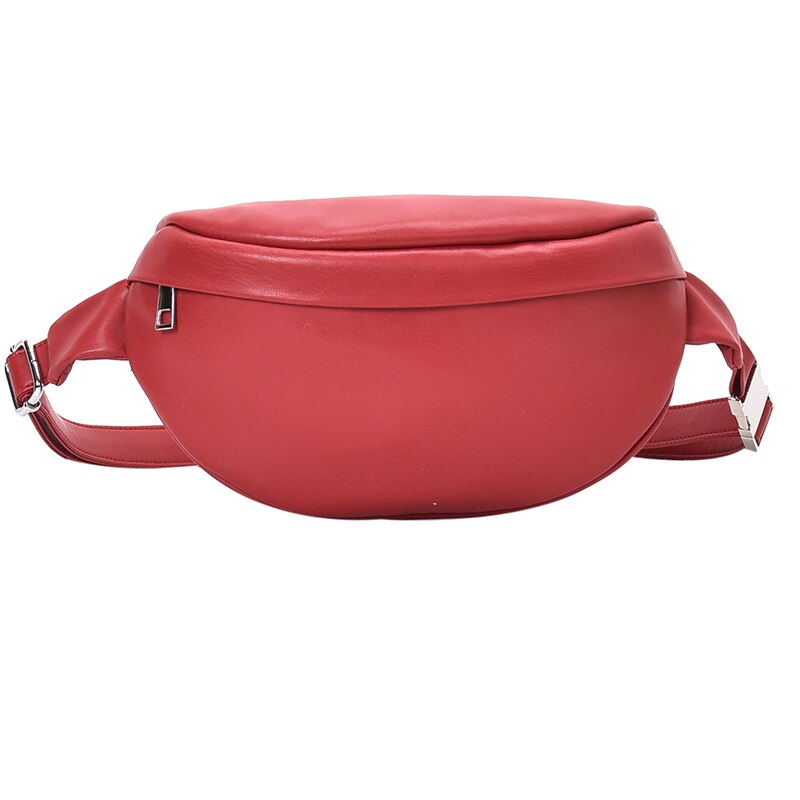 Sac de ceinture en cuir Pu pour femmes, sac de poitrine décontracté, sacs à bandoulière à la , sacs banane: Red waist bag