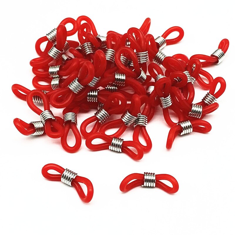100 sztuk/partia okulary łańcuch gumy silikonowej pierścień antypoślizgowe DIY złącze pasek oczka liny okulary przewód akcesoria: Red