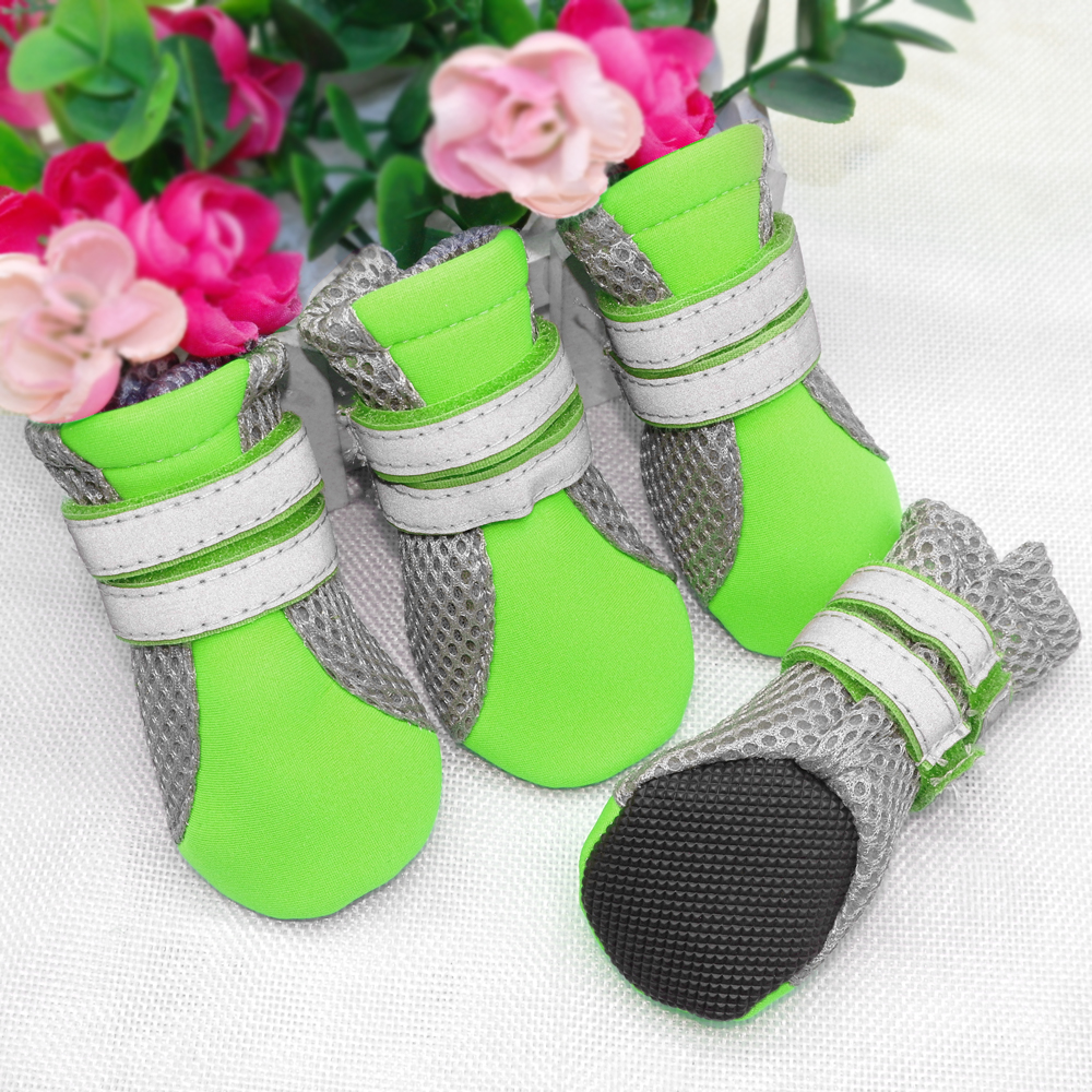 Chaussures pour petits chiens Chihuahua Yorkshire | 4 pièces, chaussures pour chiots, bottes réfléchissants et antidérapantes, chaussettes pour animaux domestiques