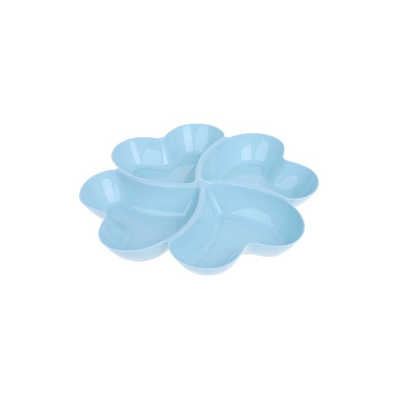 Heart Shaped Fruit Platter Plates Storage Box Dried Fruit Snack Plates Divided Candy Dessert Plate Container#1: S blue