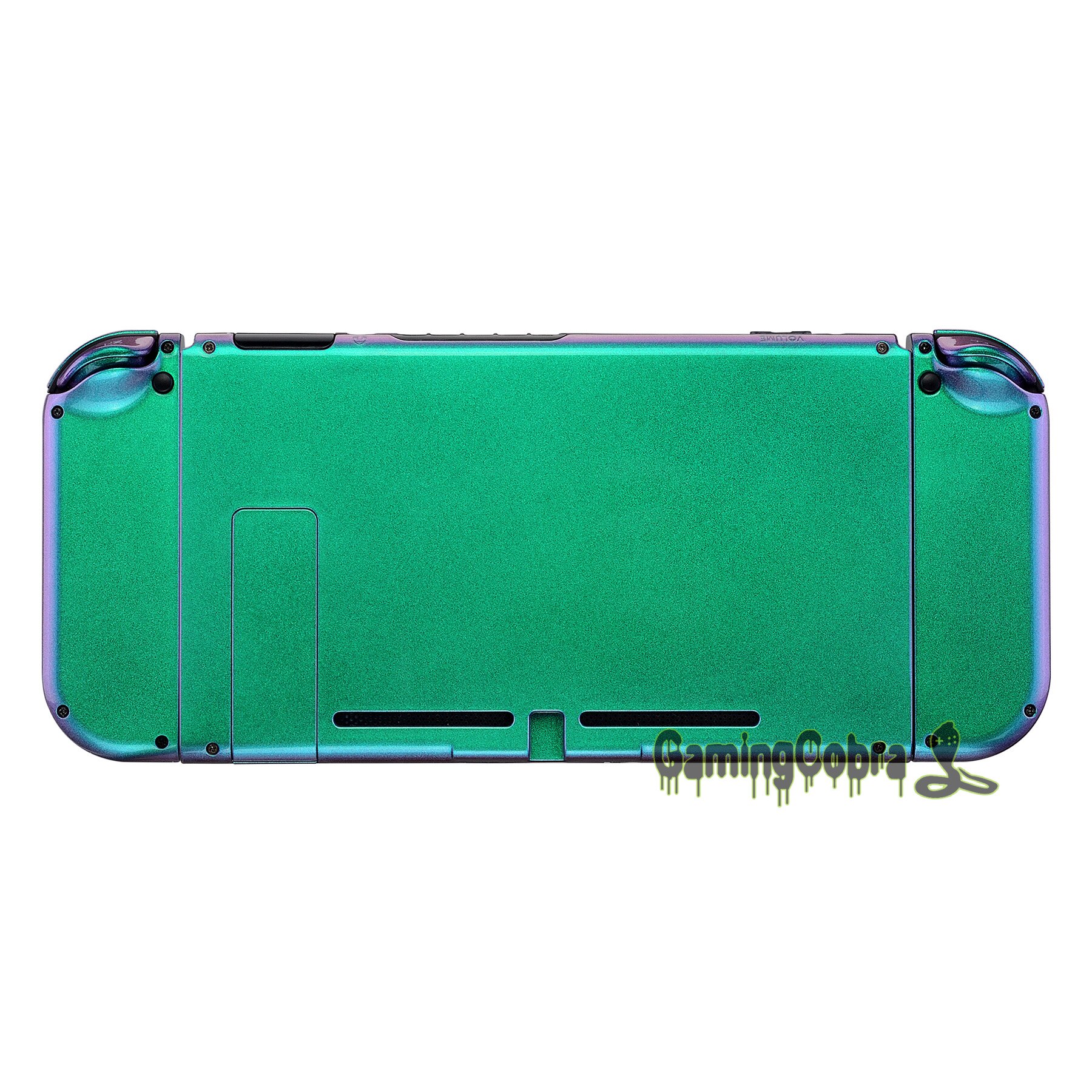 Coque arrière de contrôleur de Console Nintendo Switch, vert/violet/brillant, avec kit complet de boutons