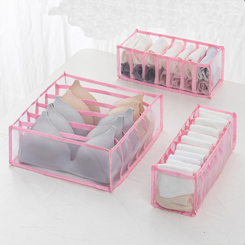 3Pcs/Set Foldable Underwear Bra Organizer Storage Box Drawer Closet Organizers Divider Boxes Bedroom Wardrobe Closet Organizer