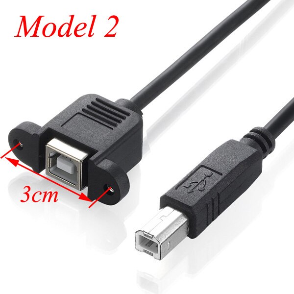 Bochara USB 2.0 Type B Male to Type B Female Printer Extension Cable With Panel Mount Screw Hole 30cm 50cm 100cm 150cm: Model 2 / 1.5m