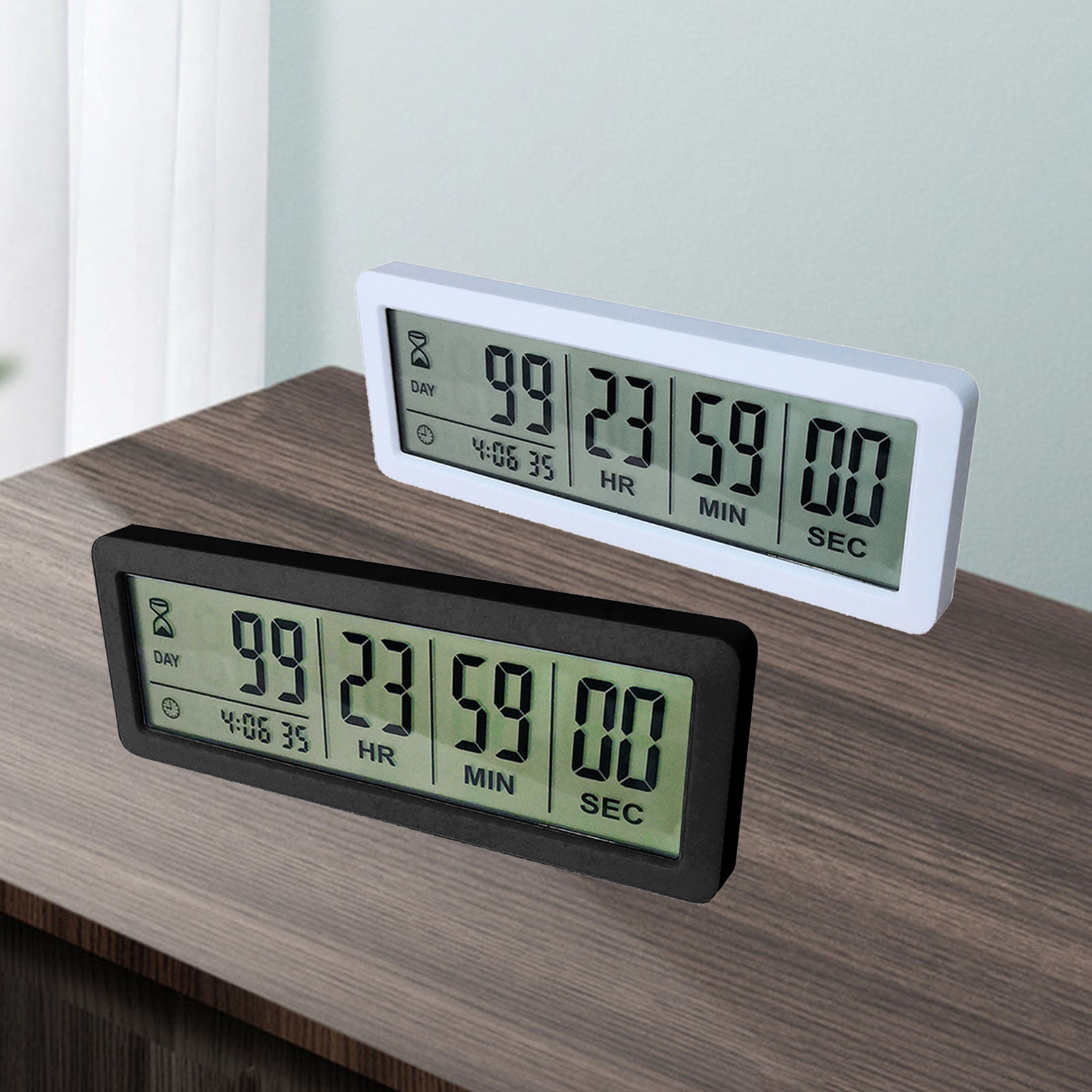 Digital 999 Days Timer Timer Clock LCD Large Screen Count Down Days Timer for Examination Project Deadline Kitchen
