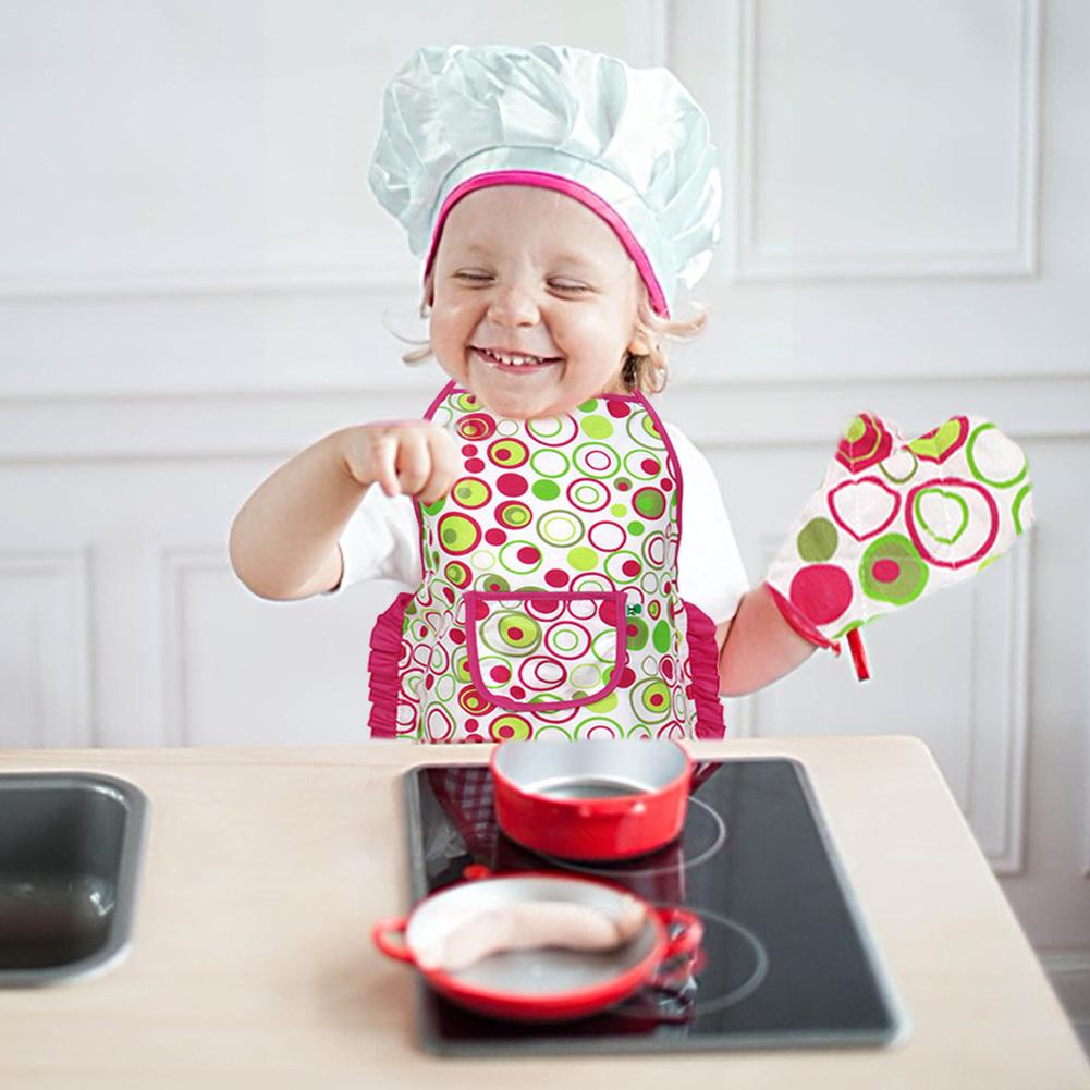 Kinderen Pretend Keuken Speelgoed Bakvorm Tool Set Voor Meisjes Speelgoed Taart Eten Bakken Schort Hoed Soven Handschoenen Keukengerei set