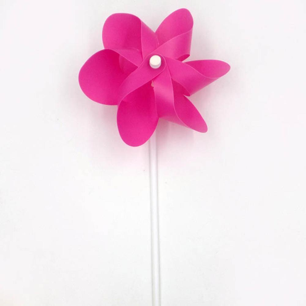 Molino de viento pequeño de seis hojas para niños, juguete de decoración de plástico colorido para exteriores, 10 Uds.