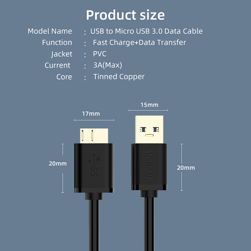 Usb 3.0 Type A Naar Micro B Kabel High Speed Data Sync Kabel Code Voor Externe Harde Schijf Disk Hdd samsung S5 Note3 Pc Laptop