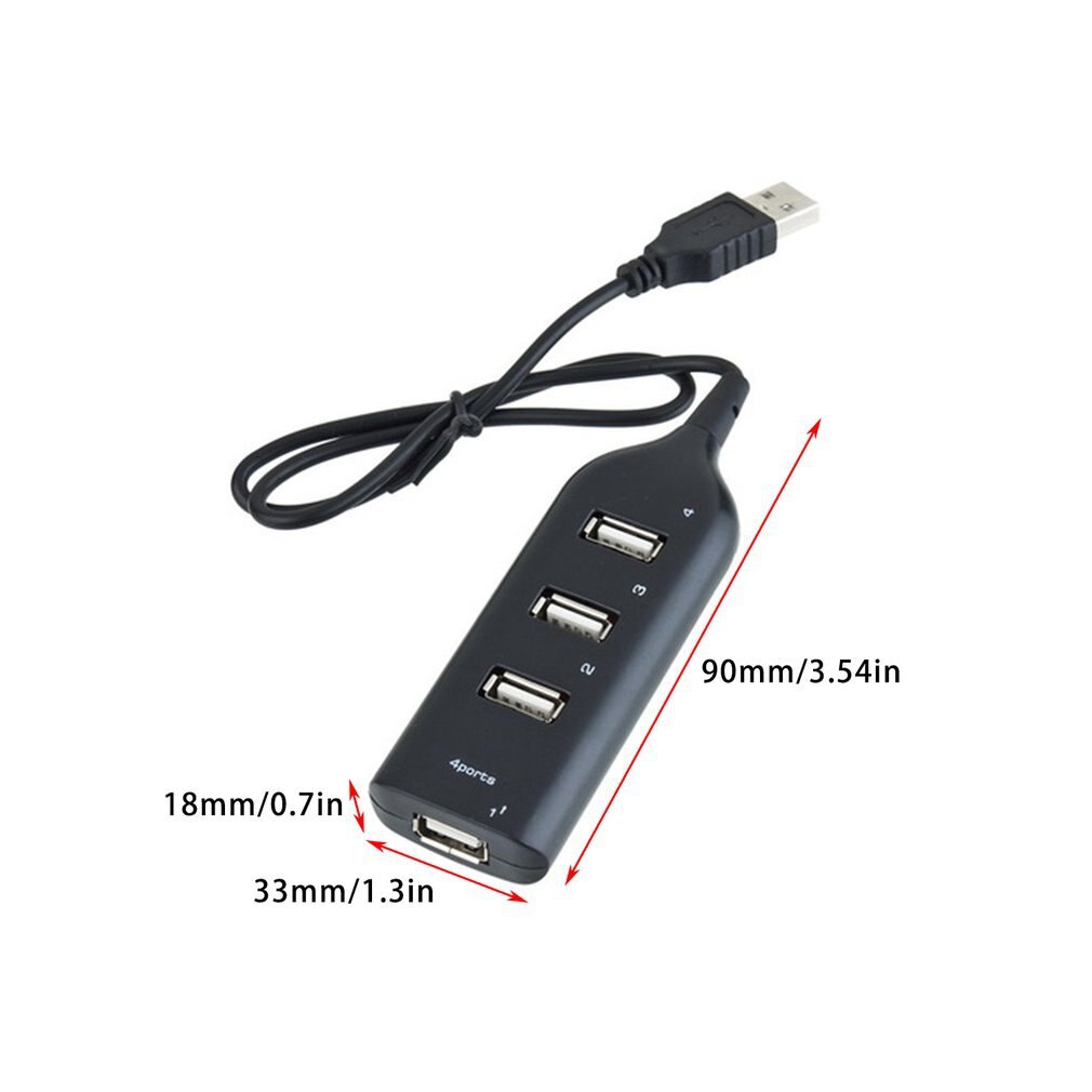 4 Port USB 2.0 HUB High Speed USB For Laptop PC Slim Smallest Mini USB Splitter Adapter For Mobile Phone Laptop PC