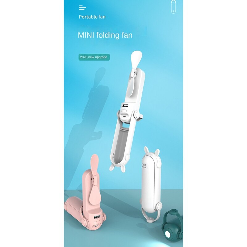 Mini Fan 3 in 1 Handheld Fan Portable USB Rechargeable Fan with Power Bank Torch Function for Travel Outdoor