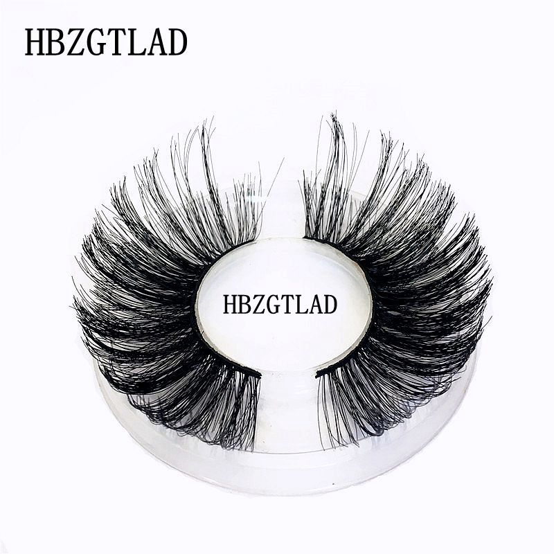 1 Pair 25mm Lashes 6D Faux Mink Hair False Eyelashes Fluffy Wispies Dramatic Long Lashes Handmade Eyelashes Eye Makeup Tool
