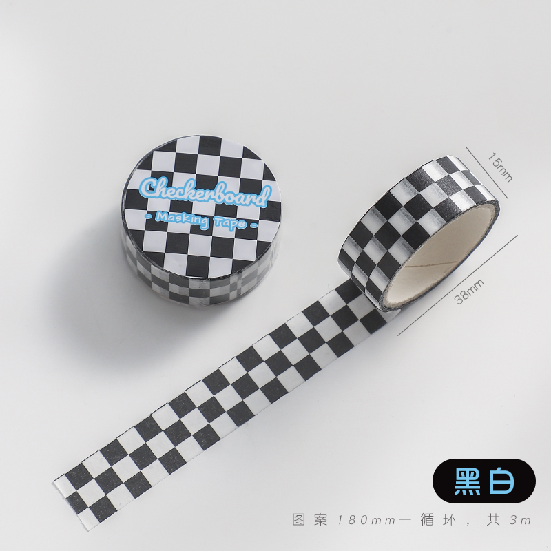Mohamm 1 rulle frisk grid washi tape til gør-det-selv dagbog scrapbog dagbog planlæggere håndværk forsyninger: D