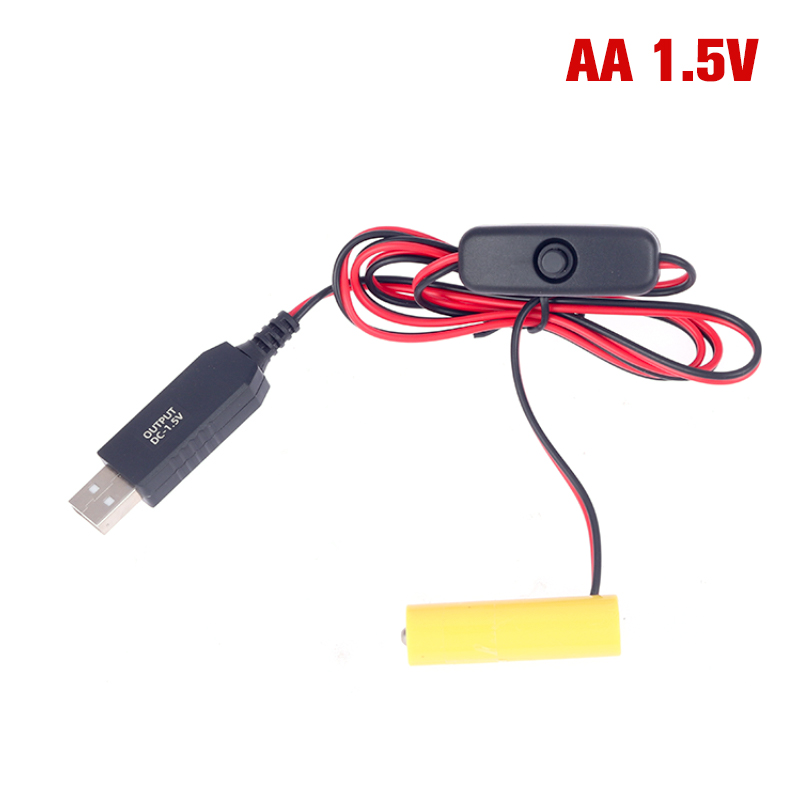 Aaa Attrappe-Batterie Adapter USB-Netzteil Schalter Kabel ersetzen aaa Batterien für Fernbedienungen Kamera Spielzeug LED-Streifen: Beige