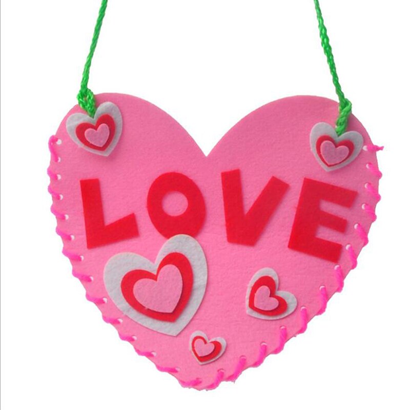 Handmade DIY Children Non-woven Heart Backpack Kindergarten Handmade Sewing Backpack For Making Material Box