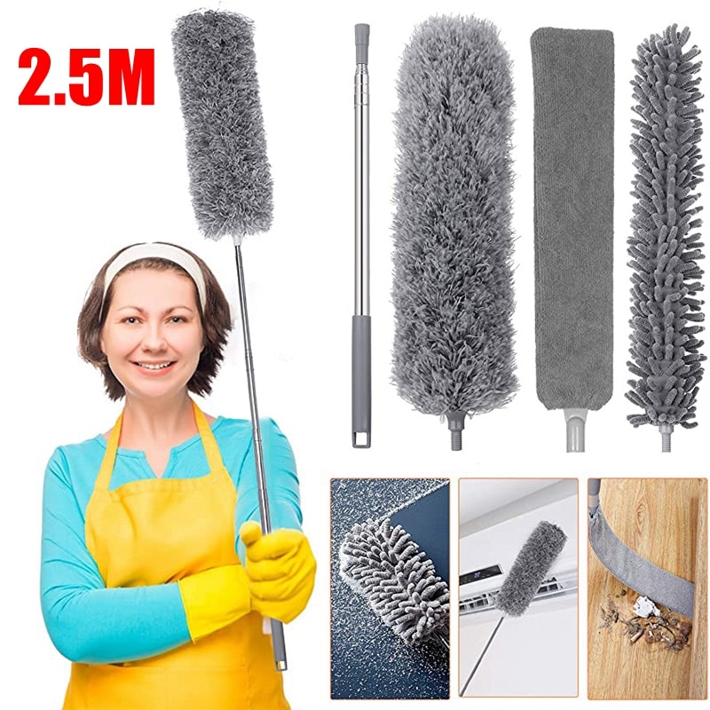 Microfiber Duster Long Extendable Duster Cleaner Brush Telescopic Catcher Mites Gap Dust Removal Dusters Home Cleaning Tools