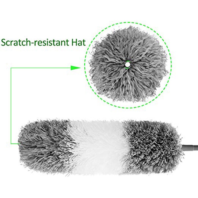 Microfiber Duster with Extra Long 100 Inch Extension Pole and Bendable Head Washable Cleaning Tool Duster for Cleaning Ceiling F