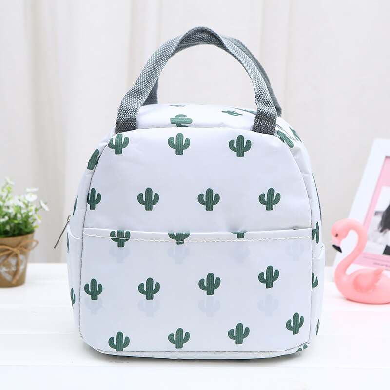 Carino Cactus Portatile Impermeabile Oxford Borse Pranzo Picnic Termica Sacchetti di Cibo Per Le Donne I Bambini Funzionale Modello del dispositivo di Raffreddamento Scatola di Pranzo: White Cactus