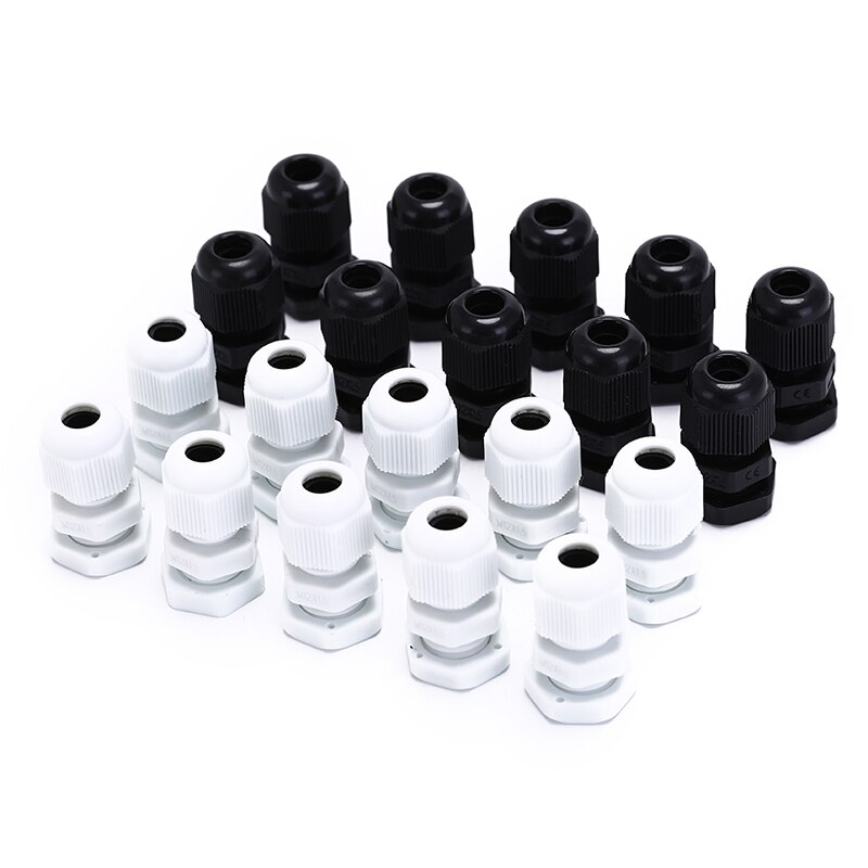 10pcs IP68 M12 For 3mm-6.5mm Cable CE Nylon Plastic Waterproof Cable Gland Connector