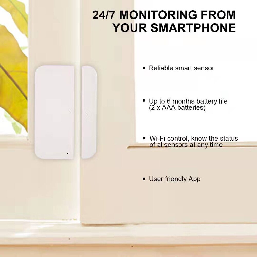 Tuya Intelligent Wireless Fidelity Gate Remote Magnetics Wireless Door And Window Sensor Intelligent Linkage Equipment
