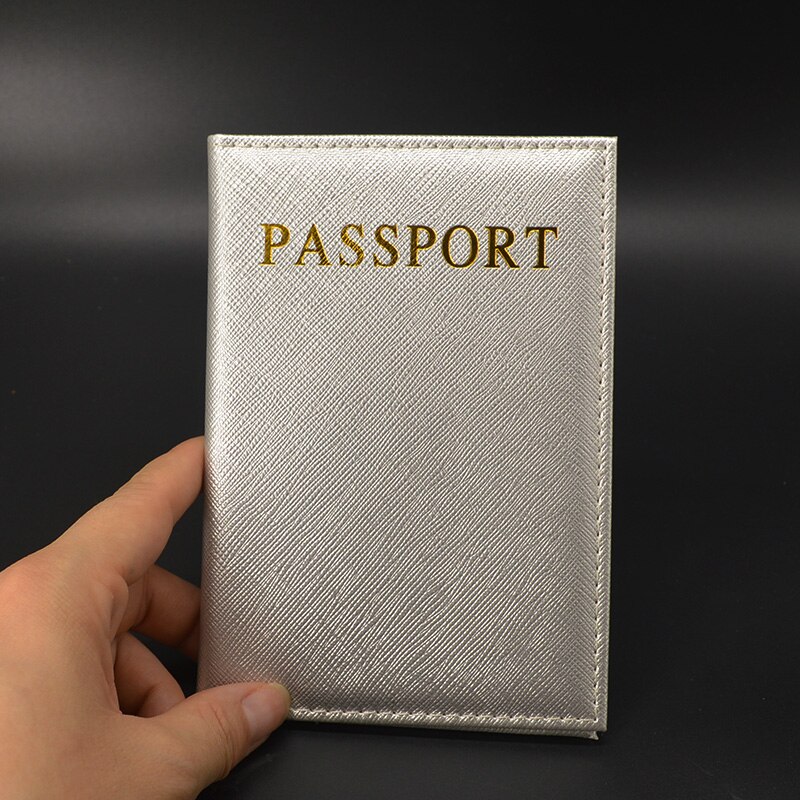 Universal Travel Passport Cover Women Pu Leather Cute Pink Holder Passport Lovely Girl Pasaport Case Travel Covers for passports: Silver