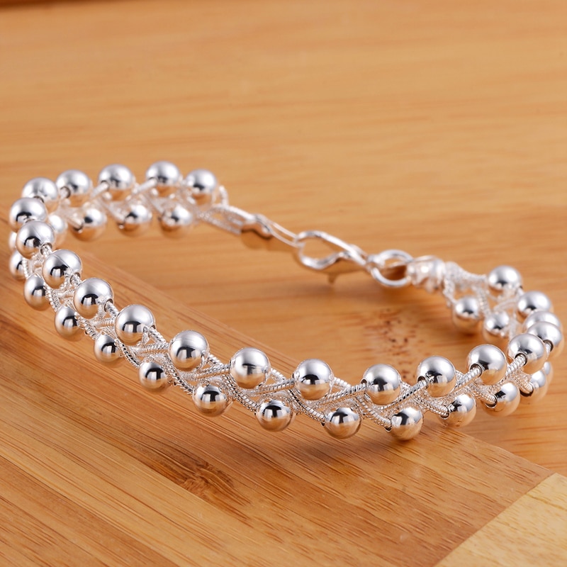 925 silber Weben Perlen Kette Armbinde Für Frauen Hochzeit Modeschmuck