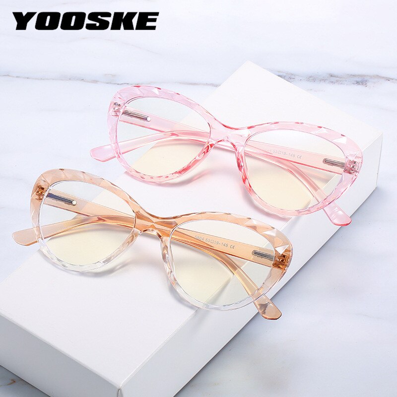 Yooske kissasilmälasien kehys naisille naisille anti-blue vaaleat silmälasit miesten lohkot blue-ray vintage silmälasikehykset