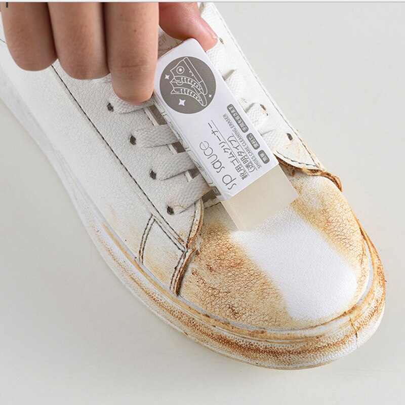 Goma de borrar para limpieza de zapatos, limpiador de botas de ante y piel de oveja, Tela de cuero mate, cepillos para el cuidado de los zapatos, zapatillas blancas de goma, 1/2 uds.