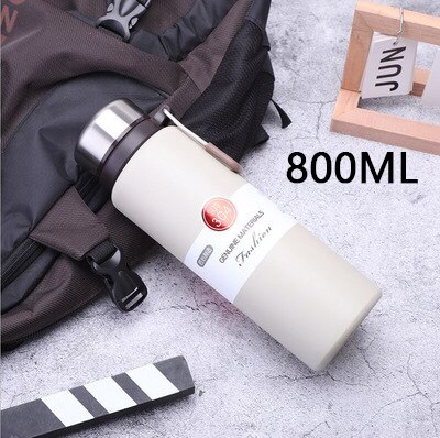 Portable thermal insulation water bottle tube outdoor sports fitness drinking water bottle plastic bottle thermal insulation pot: Gray