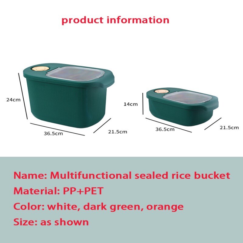 rice dispenser dispenser de cereais organizador de cozinha Cozinha grande capacidade de armazenamento de arroz balde casa à prova de insetos e umidade-prova selado arroz caixa de medição visual barril de grãos