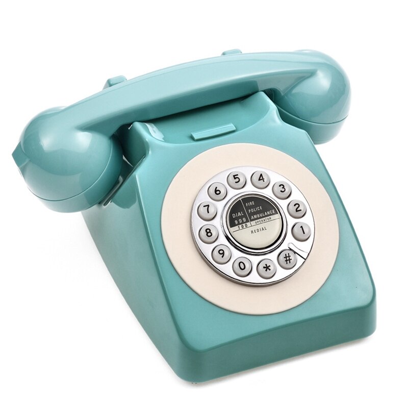 Old-Fashioned Telephone Wired Telephone Retro Home Fixed Telephone Mini-Key Dial Phone Room Decoration Hotel Landline