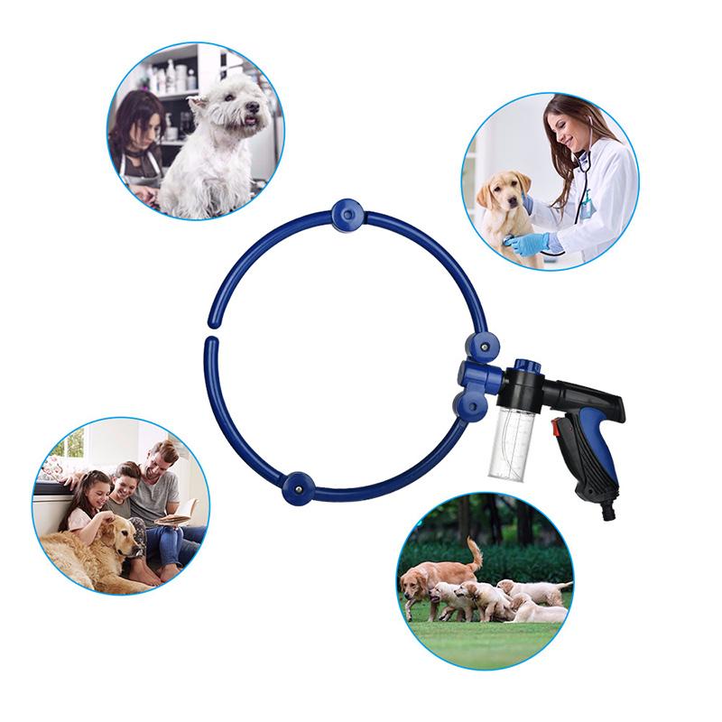 Pulvérisateur de lavage en forme d'anneau, outil de douche pour animaux de compagnie, nettoyage rapide du bain, pour chiens et chats, 360