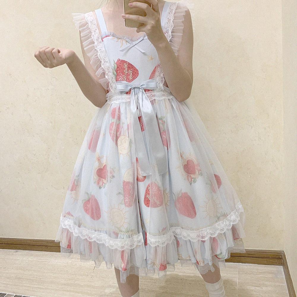 Delantal de lolita para chica, blusa de malla, falda victoriana, suelta, gótica, lolita