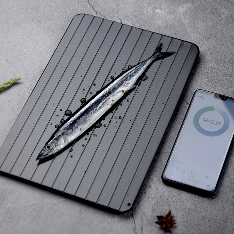 Aluminum Alloy Fast Defrosting Tray Frozen Food Thaw Plate Meat Fish Fruit Defrost Table Chopping Board Kitchen Thawing Tools